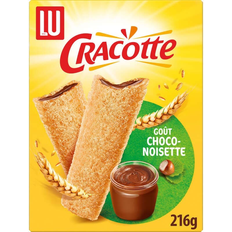 Lu Cracottes Biscottes fourrées Choco Noisette 216g