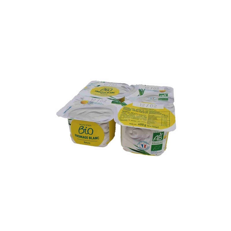 Monoprix Bio Fromage Blanc 3,2% 4x100g
