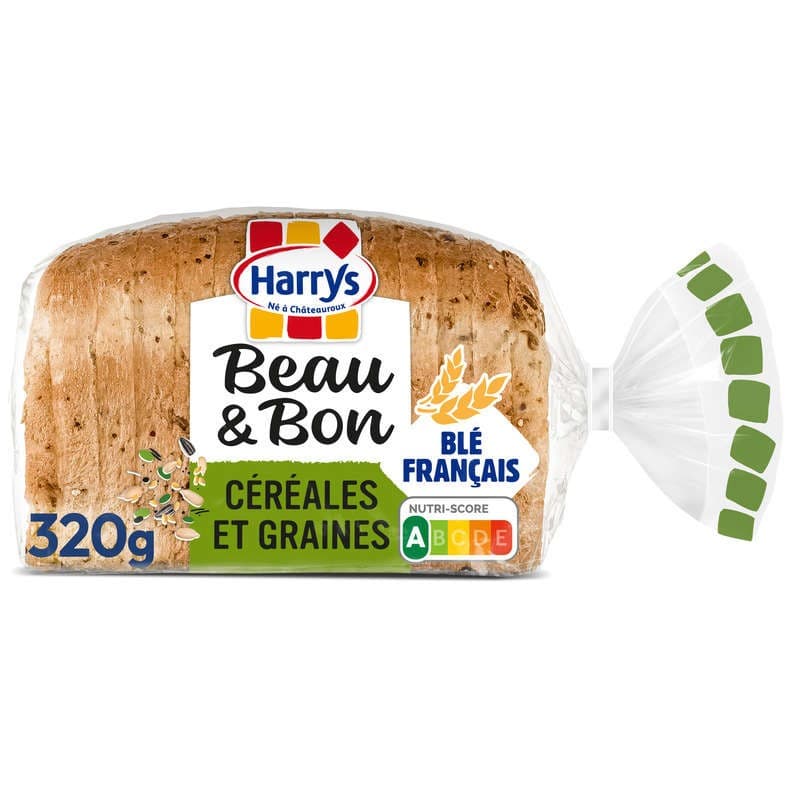 Harrys Beau & Bon Pain de mie farine de blé céréales & graines sans additifs 320g