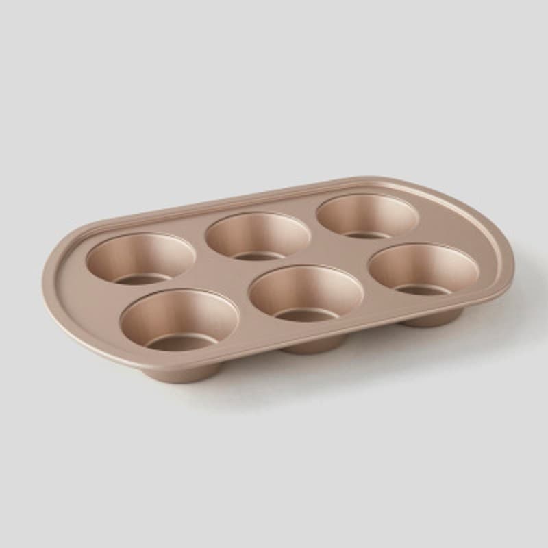 Monoprix Maison Moule À Muffins, Pour Faire 6 Muffins, Anti-Adhésif, Coloris Champagne