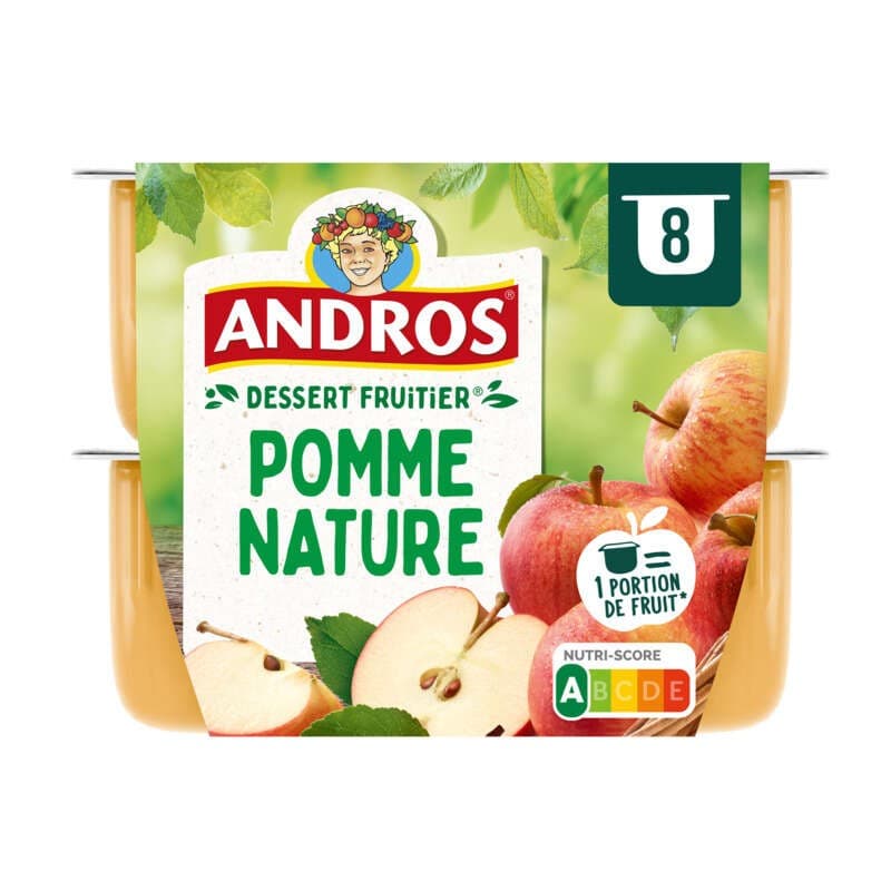 Andros Compote Pomme nature 8x100g