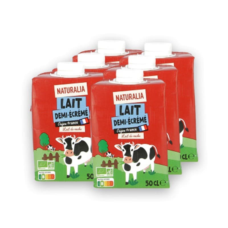 Naturalia Lait Demi- Ecrémé 6x50cl