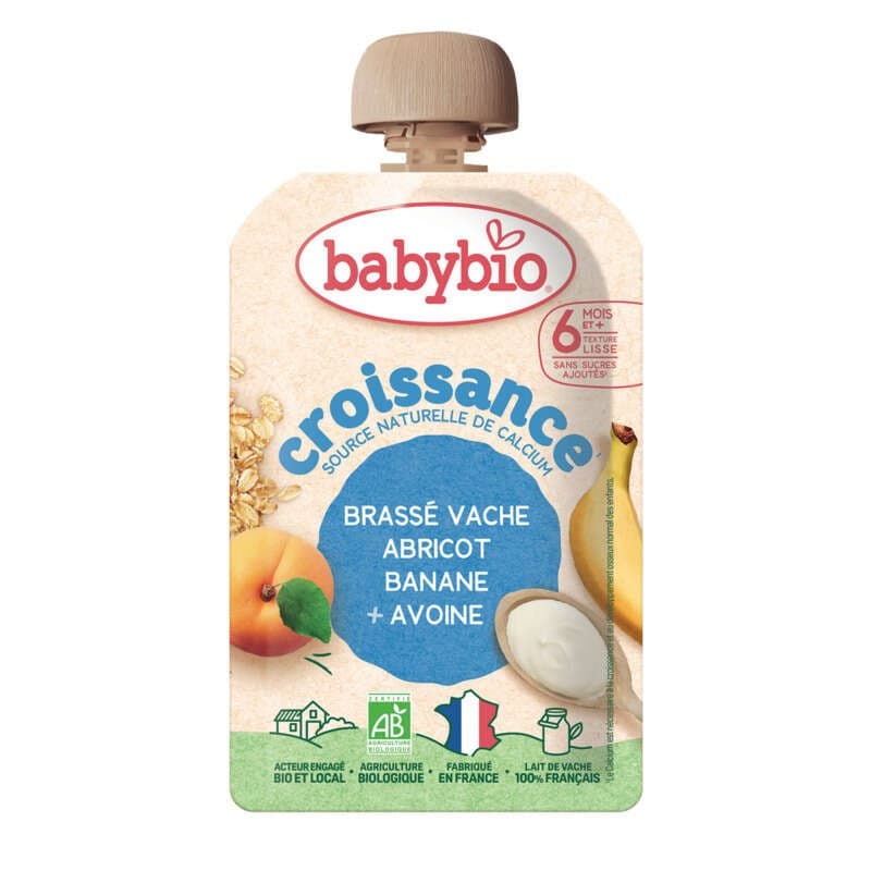 Babybio Croissance Gourdes Abricot Banane Avoine 100g