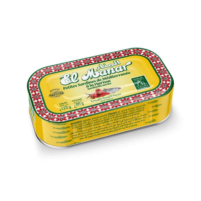 El Manar Petites Sardines de méditerranée à la Harissa 125g