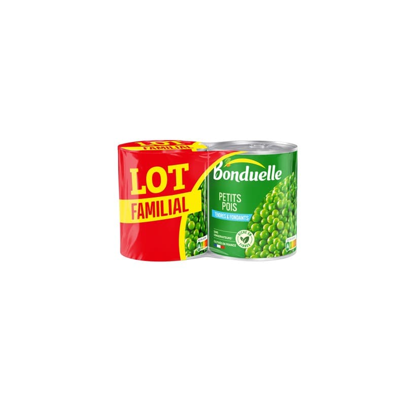Bonduelle Petits Pois tendres & Fondants Lot Familial 2x530g