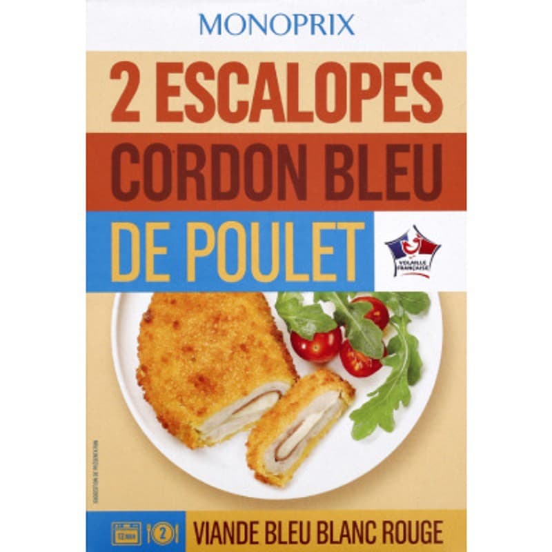 Monoprix Escalopes Cordon Bleu De Poulet x2