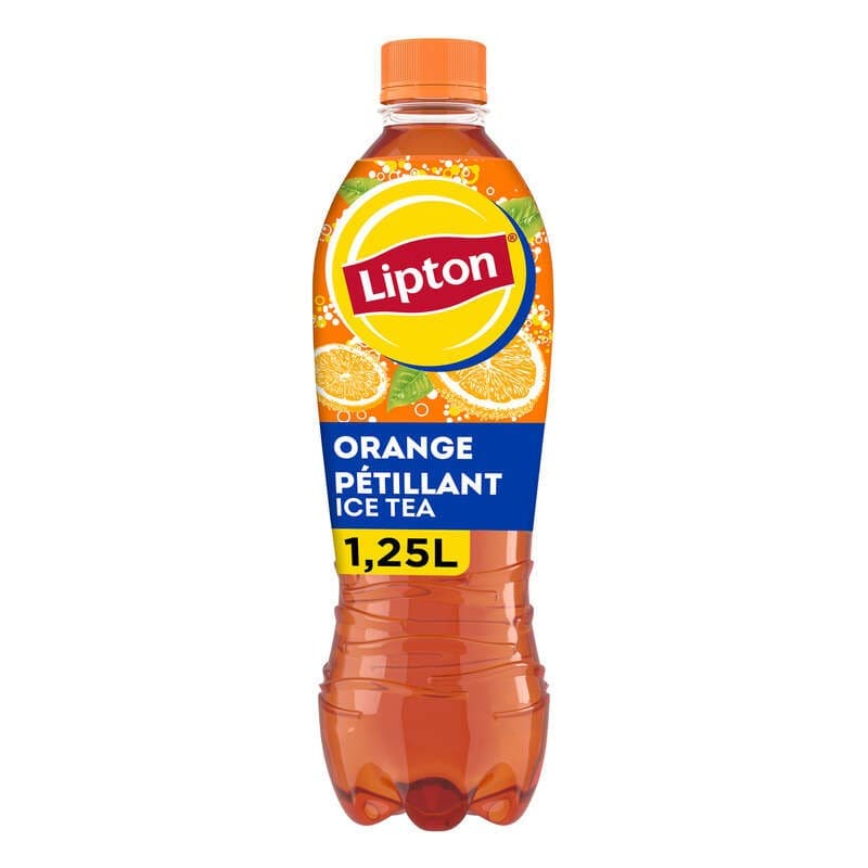 Lipton Ice Tea Thé Glacé Pétillant Saveur Orange 1,25L