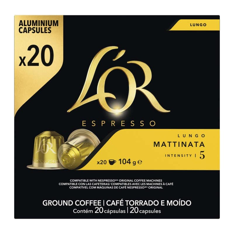 L’Or Espresso Lungo Mattinata intensité 5 Café en Capsules x 20-104g
