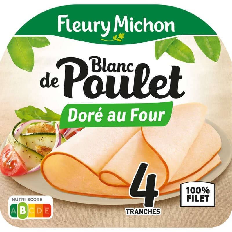 Fleury Michon Blanc de Poulet Doré au Four x4 Tranches 160g
