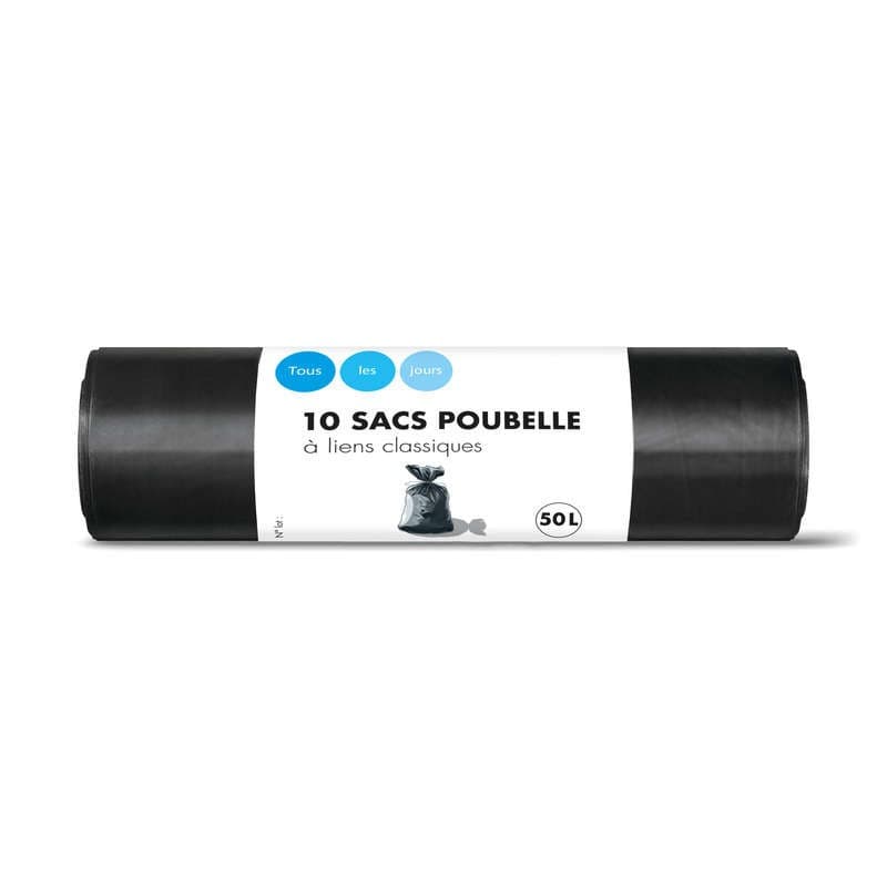 Tous les jours Sacs Poubelle à Liens Classiques 10x50L