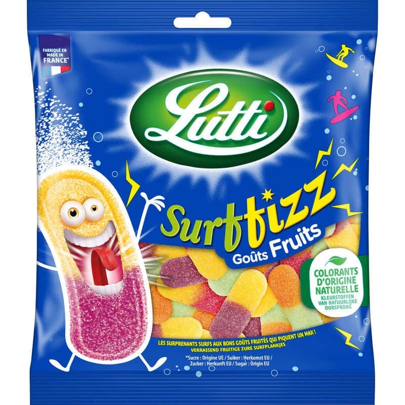 Lutti Bonbons Surffizz Goûts Fruits 200g