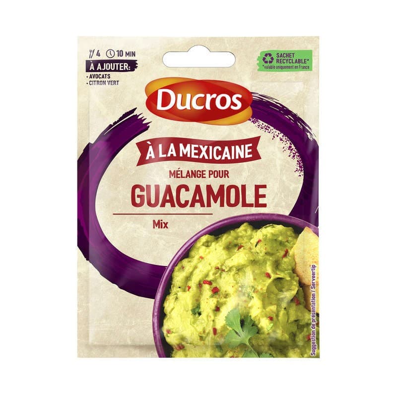 Ducros Mélange Pour Guacamole, Poudre De Cumin, Coriandre, Piment Rouge 20g