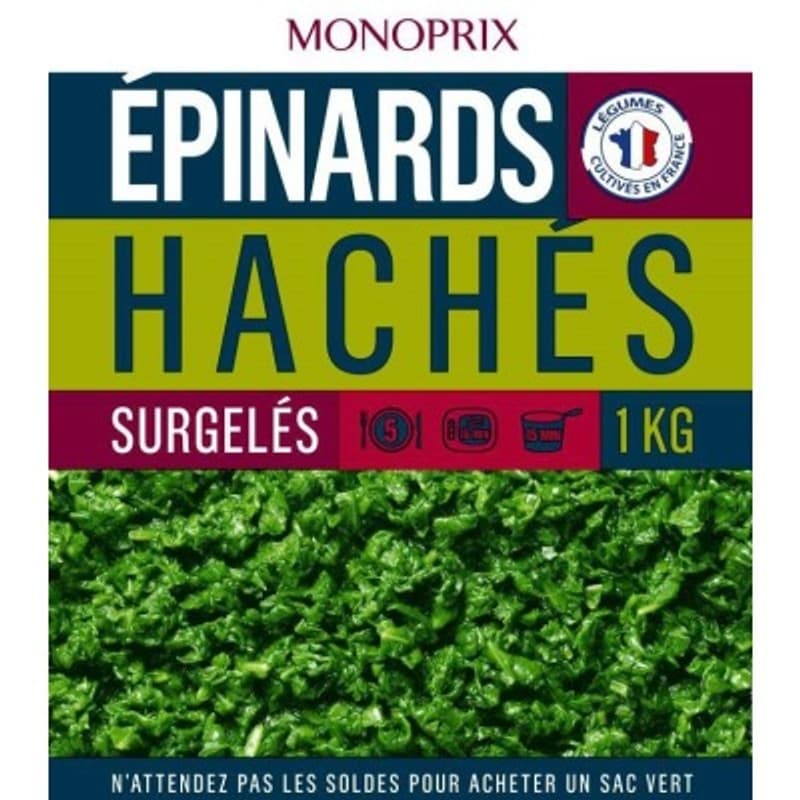 Monoprix Épinards hachés 1kg