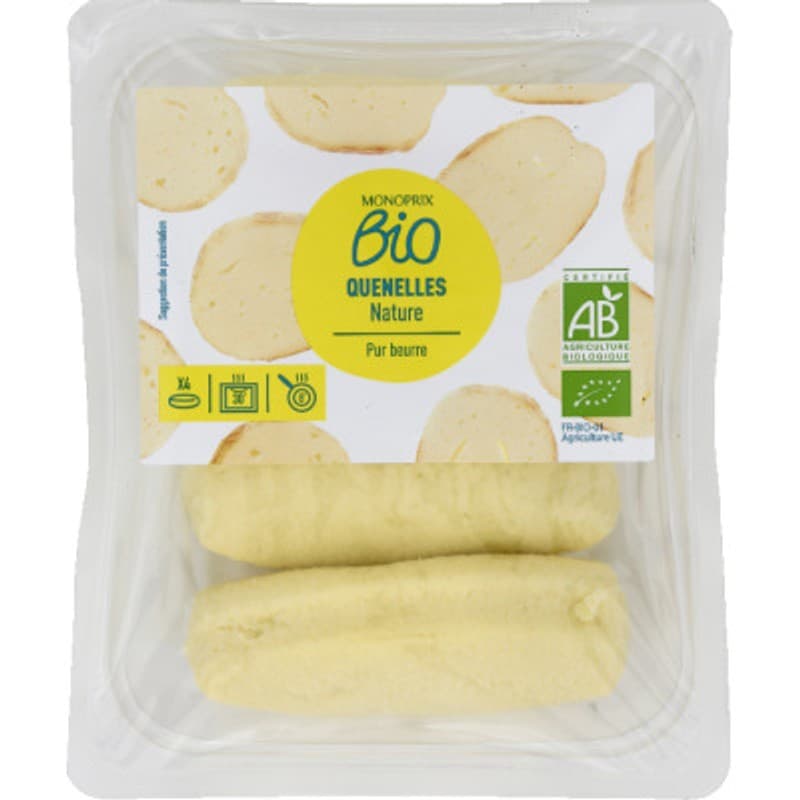 Monoprix Bio Quenelles Nature Pur Beurre 4x80g