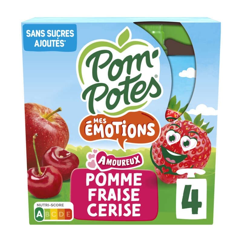 Materne Pom Potes Pomme Fraise Cerise 4x90g