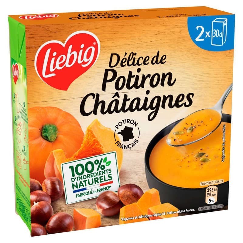 Liebig Soupe potiron français & châtaignes 2x30cl