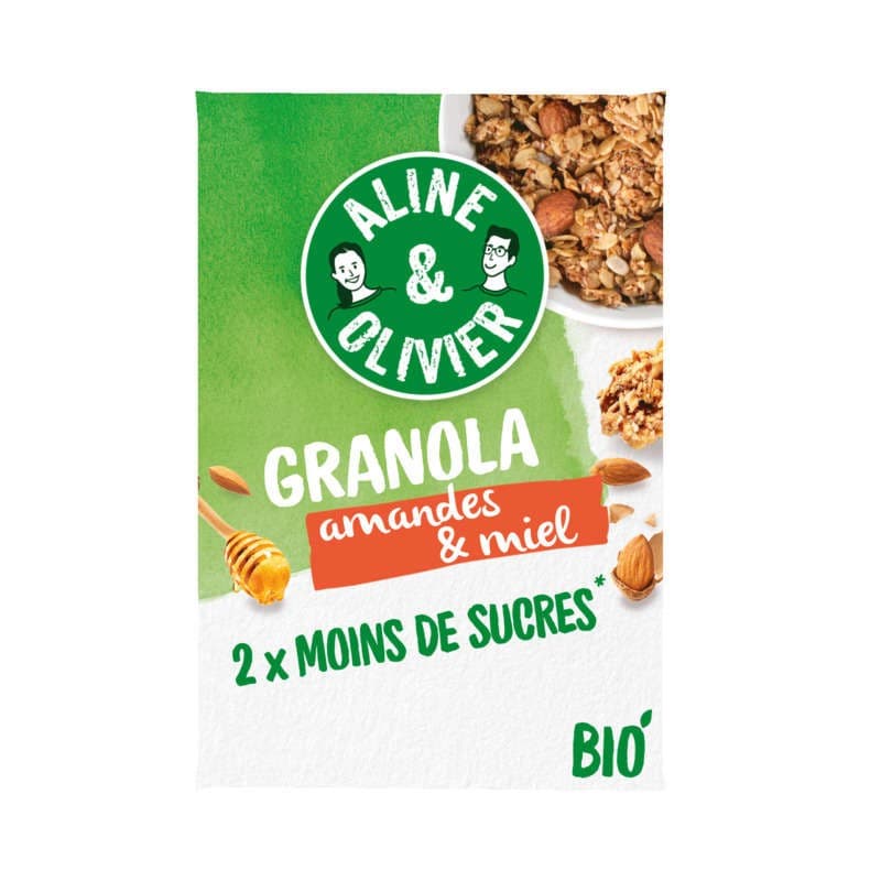 Aline & Olivier Granola Bio Faible Ig Amandes & Miel 310g