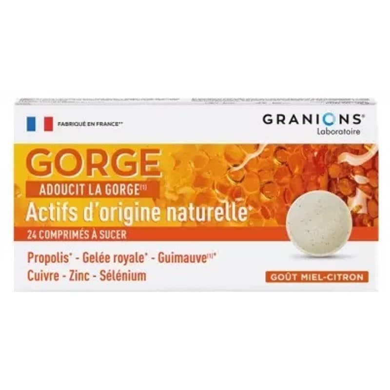Granions Comprimés miel à Sucer Gorge x24 Comprimés
