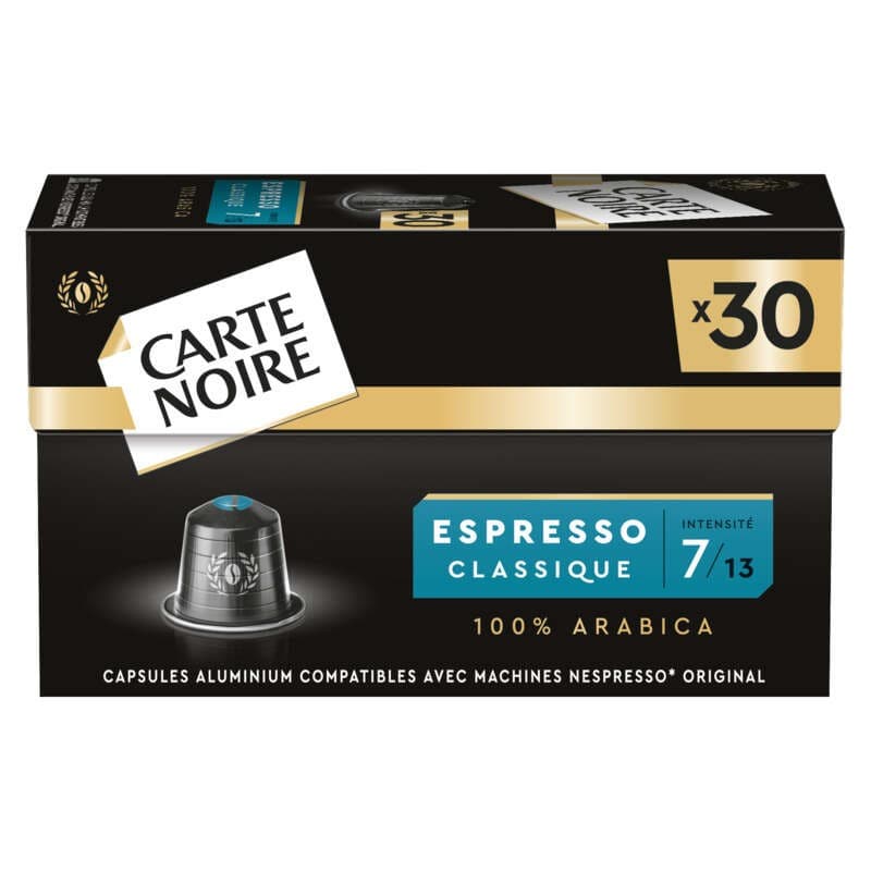 Carte Noire 30 capsules alu espresso classique n°7 - 165g