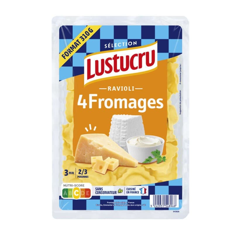 Lustucru selection ravioli 4 fromages 310g