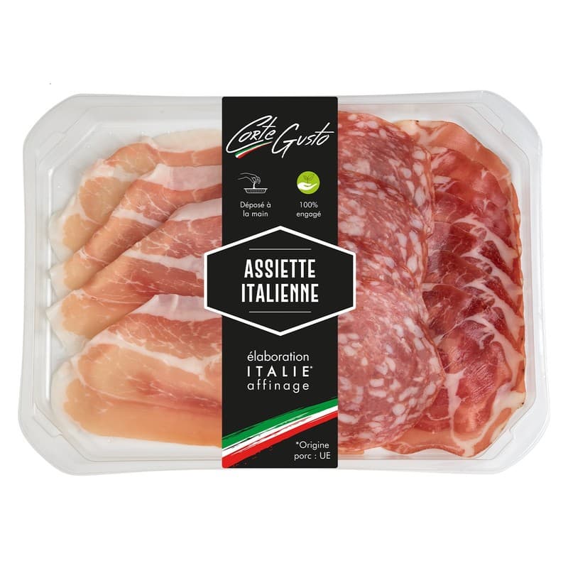 Corte del gusto assiette de Charcuteries Italienne 120g