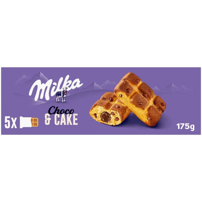Milka Cake & Choc Gâteaux fourrés aux pépites de chocolat 175g
