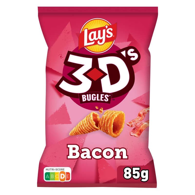 Lay's 3D's Bugles Biscuits Apéritif Goût Bacon 85g
