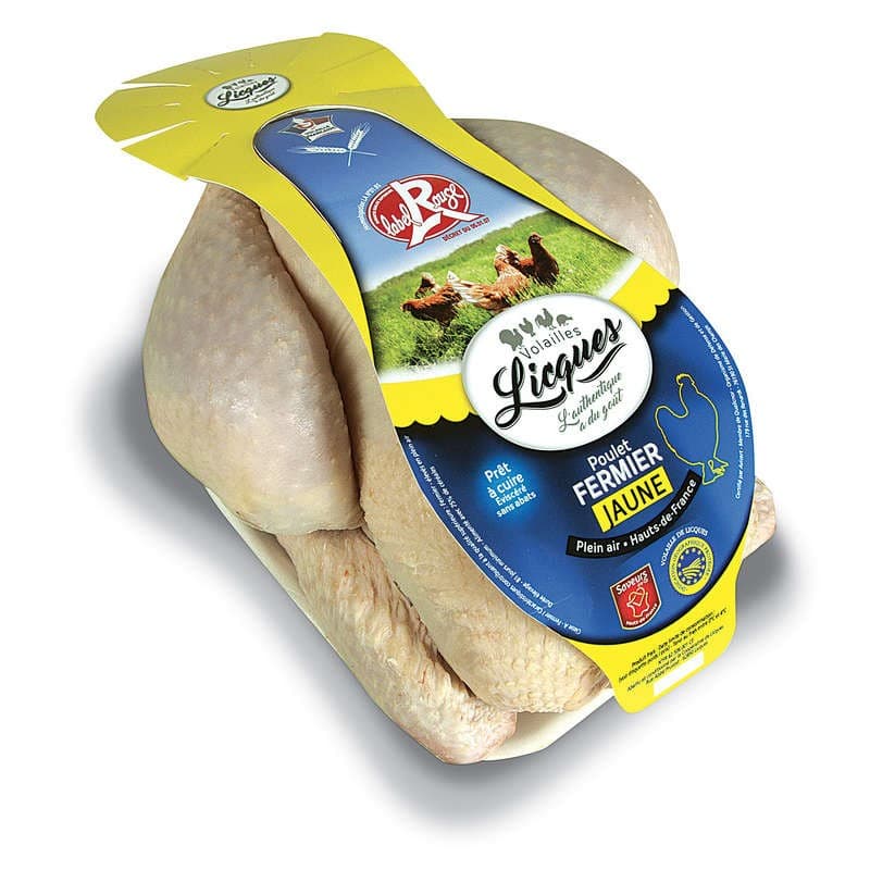 Volailles de Licques Poulet jaune fermier entier label rouge 1.5kg