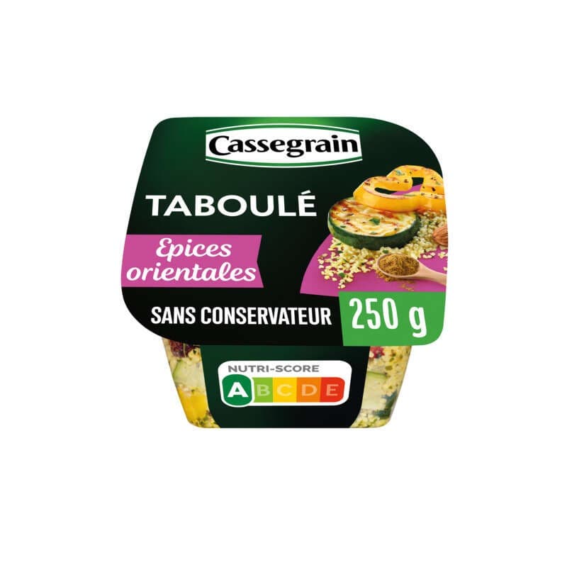 Cassegrain Taboulé courgettes et poivrons grill épices orientales 250g