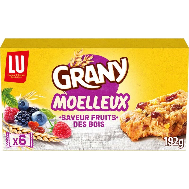 Lu Grany Moelleux Barres de Céréales Fruits des Bois 192g