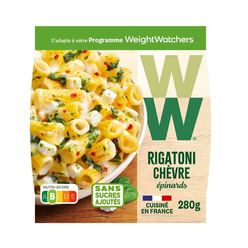 WeightWatchers Rigatoni chèvre épinard 280g