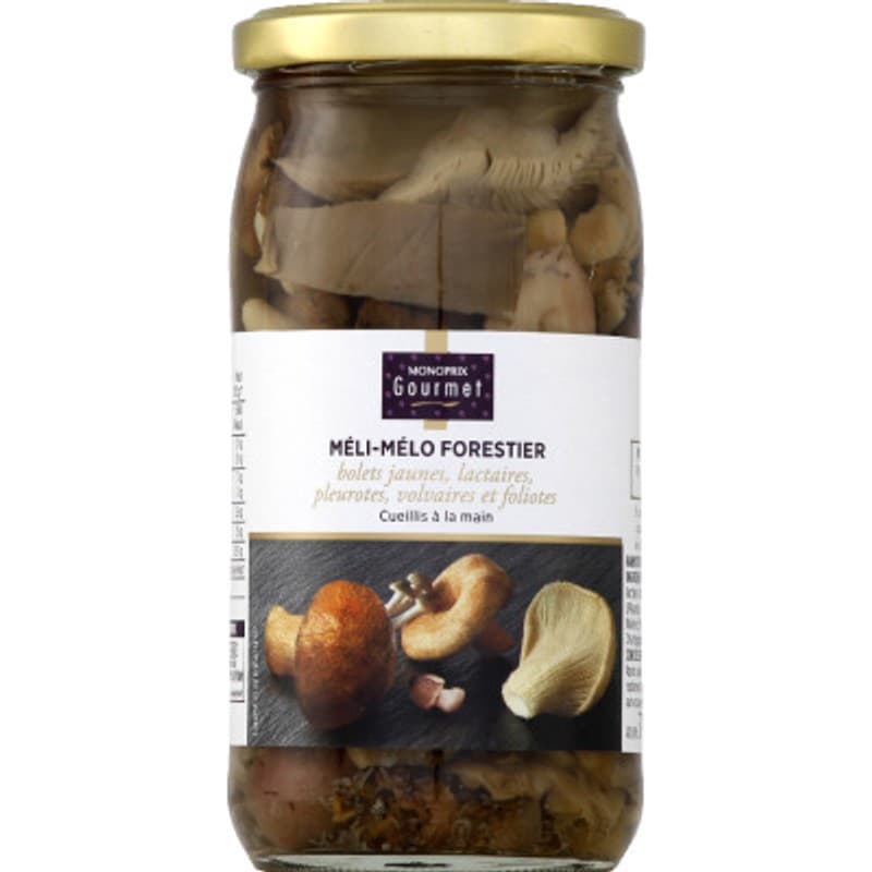 Monoprix Gourmet Méli-Mélo Forestier, Bolets Jaunes, Lactaires, Pleurotes, Volvaires & Foliotes 185g