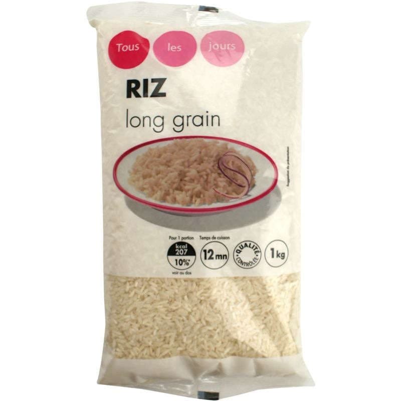 Tous Les Jours Riz Long Blanchi 1kg