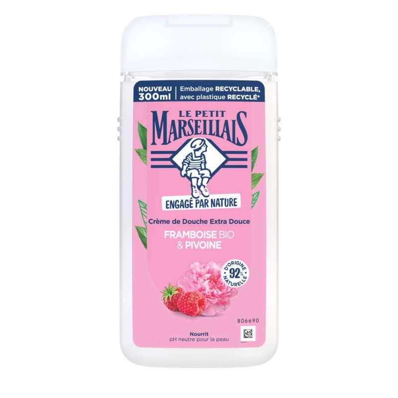 Le Petit Marseillais Crème de Douche Extra douce framboise Bio & pivoine 300ml