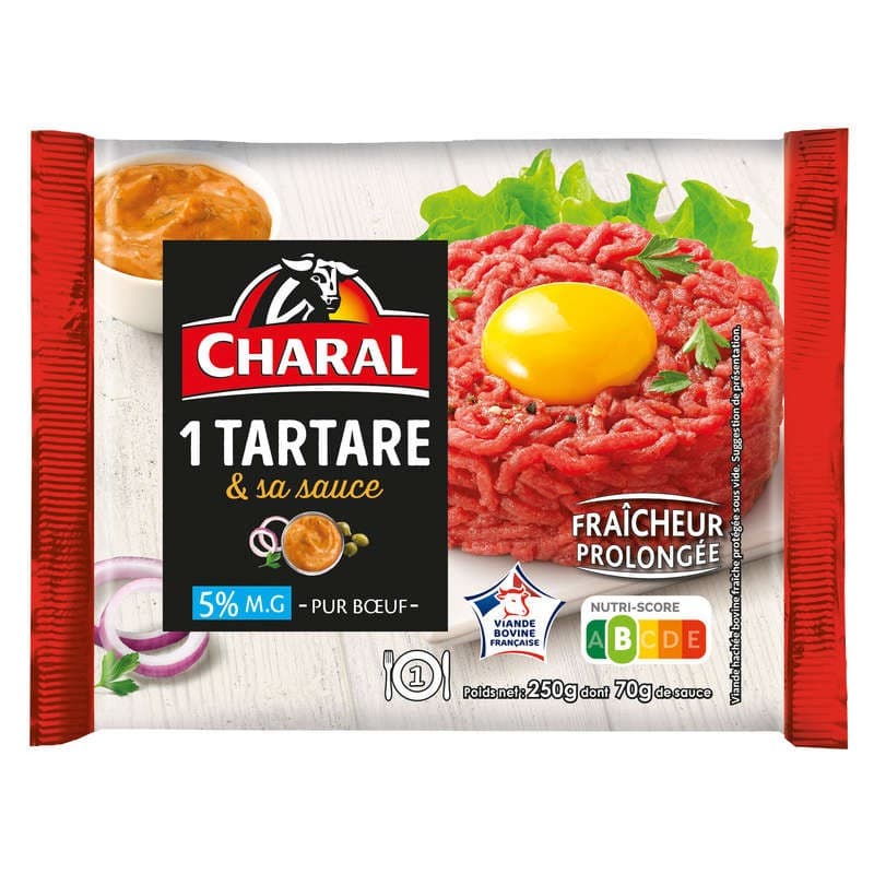 Charal Tartare pur Bœuf , 5% de Mg 250g