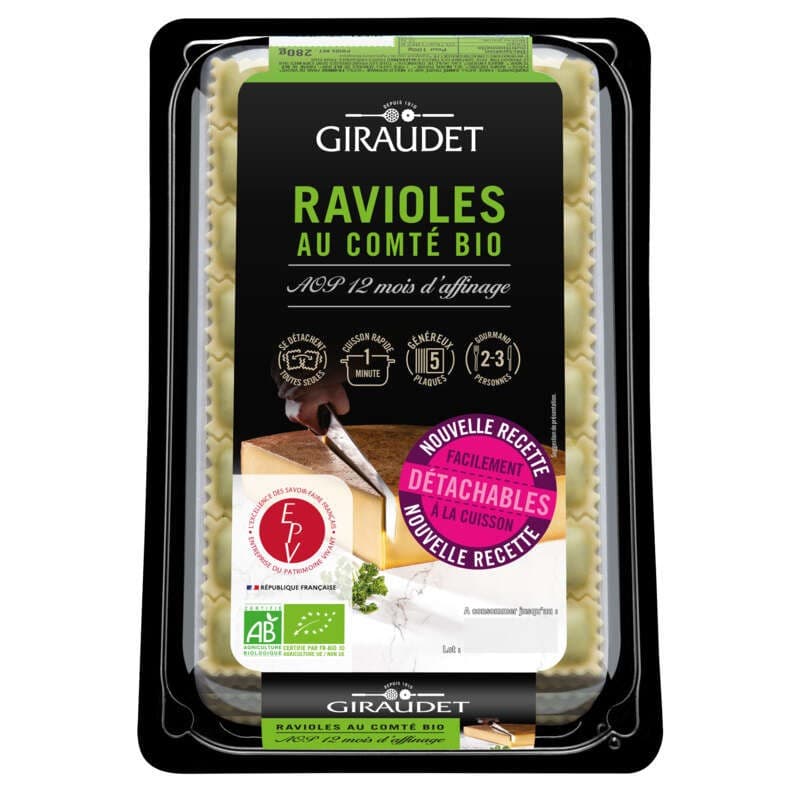 Giraudet Ravioles au comte AOP 12 mois bio 280g