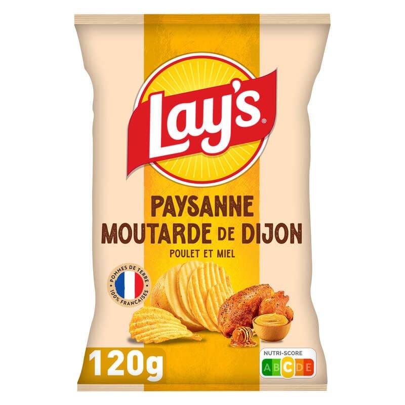 Lay's Chips Paysanne Saveur Poulet Moutarde de Dijon et Miel 120g