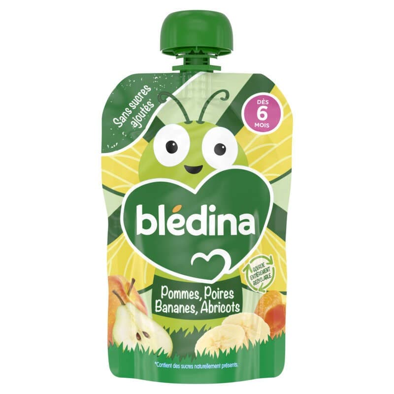Bledina Gourde Pommes Poires Bananes Abricots Dès 6 mois 100g