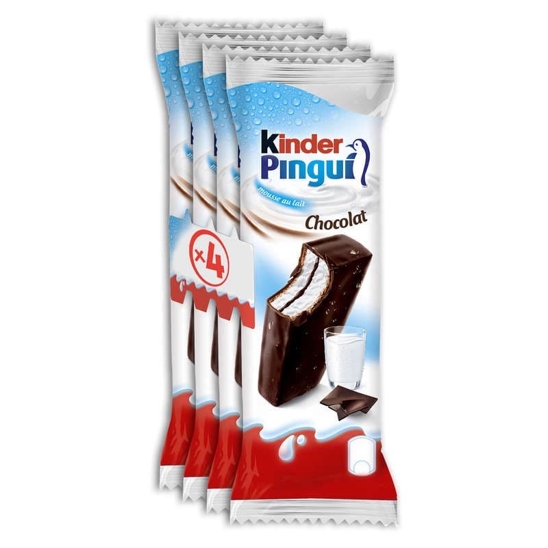 Kinder Génoise Fourrée Au Lait Et Au Cacao Enrobée De Chocolat Pingui 120g