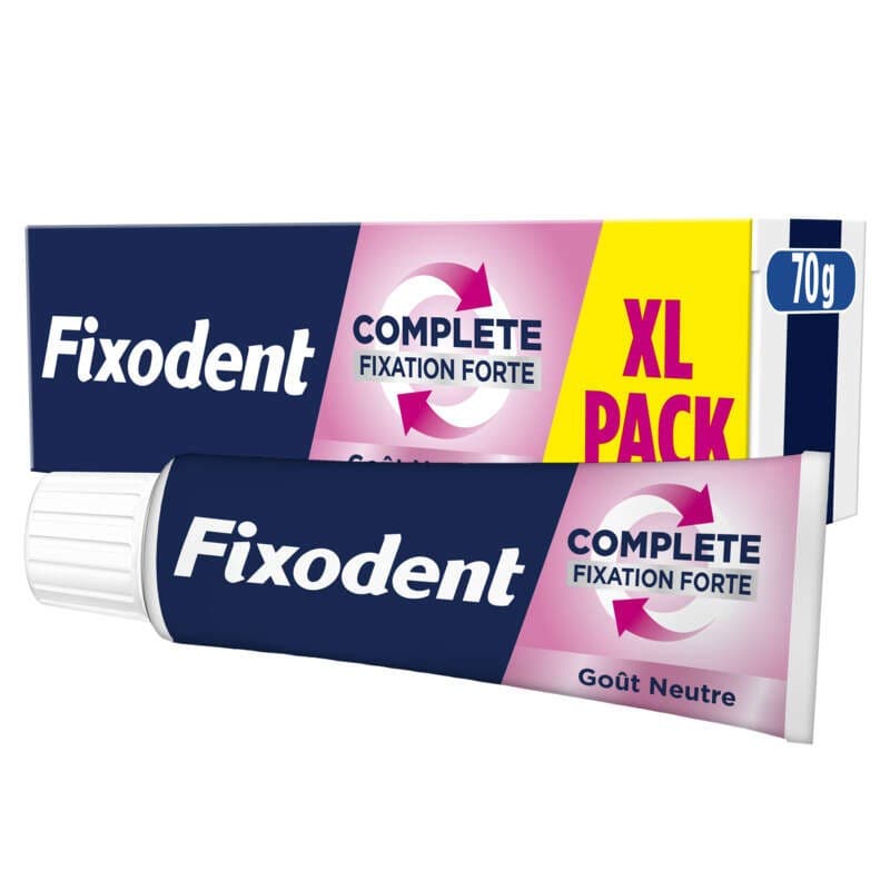 Fixodent Crème Adhésive Pour prothèses Complete Goût Neutre 70ml