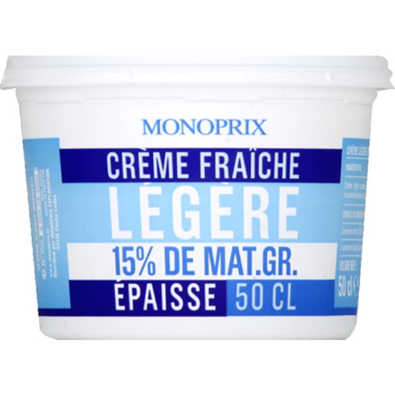 Monoprix Crème fraîche légère le pot de 50cl