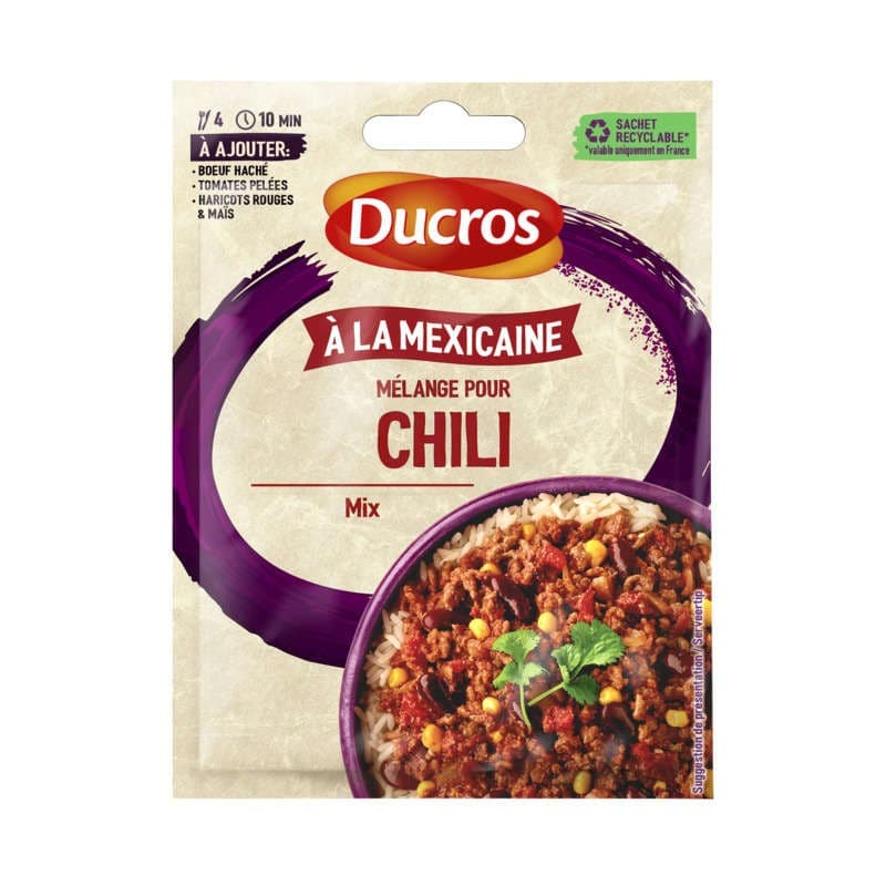 Ducros Mélange À Soupoudrer Pour Chili Mexicain, Piment, Coriandre, Cumin 20G