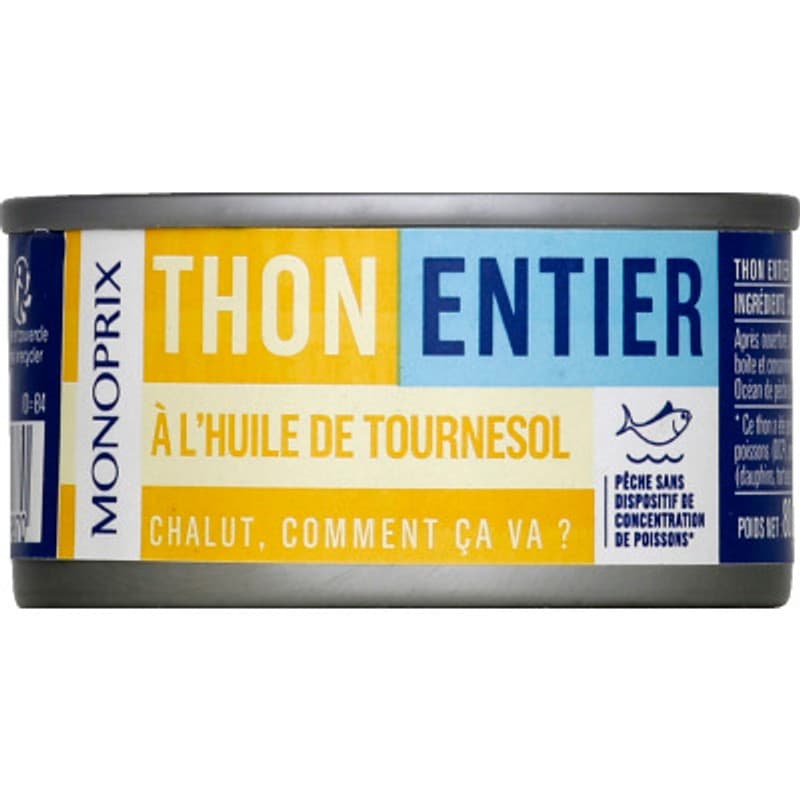 Monoprix Thon Entier à l'huile de Tournesol 80g