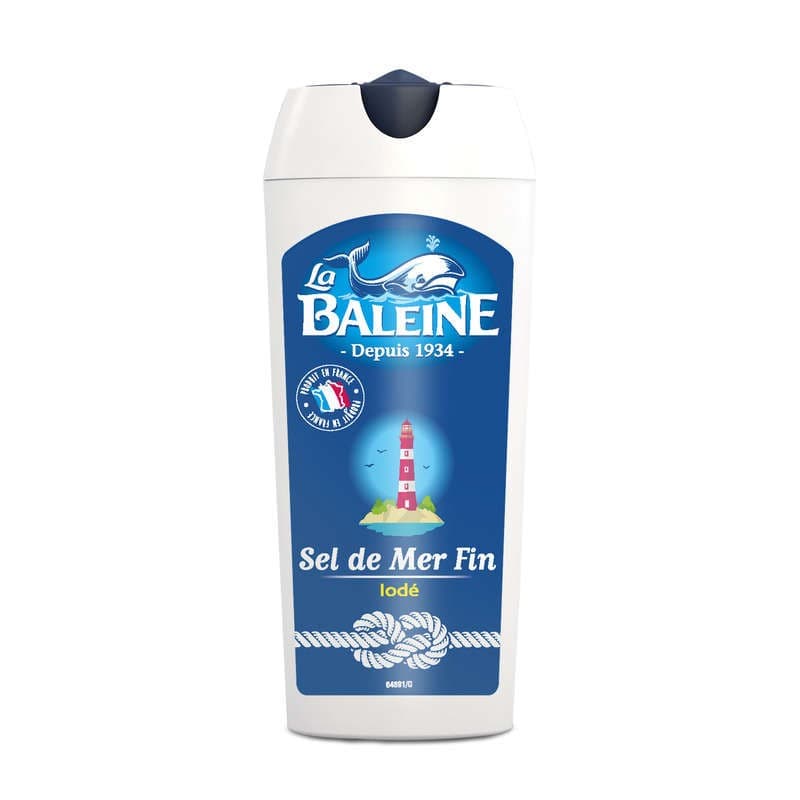 La Baleine Sel fin iodé fluoré salière 125g