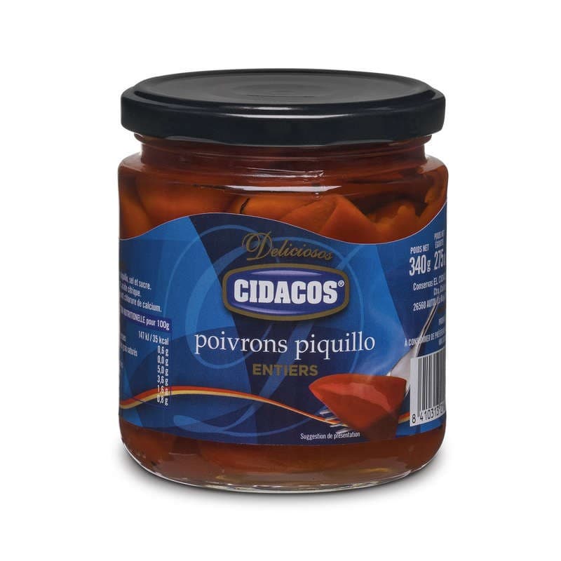 Cidacos Poivrons Del Piquillo Bocal Verre 12x340g