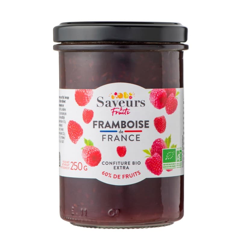 Saveurs & fruits Confiture de framboise aux fruits français 250g
