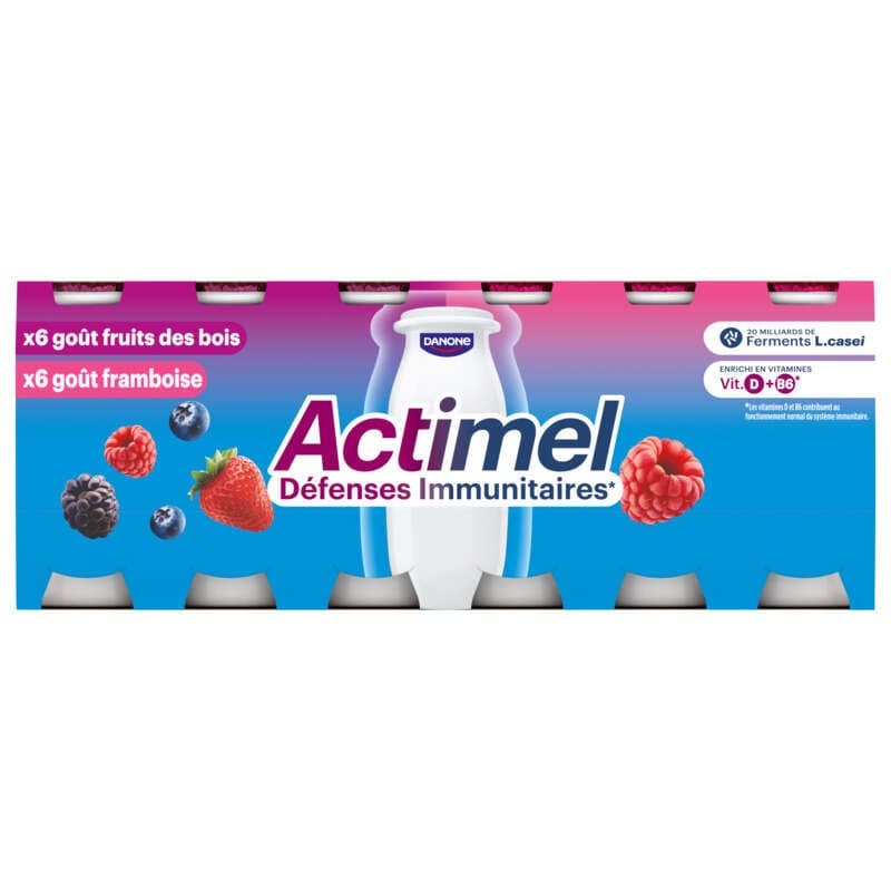 Actimel Yaourt à boire fruits des bois framboise 12x100g