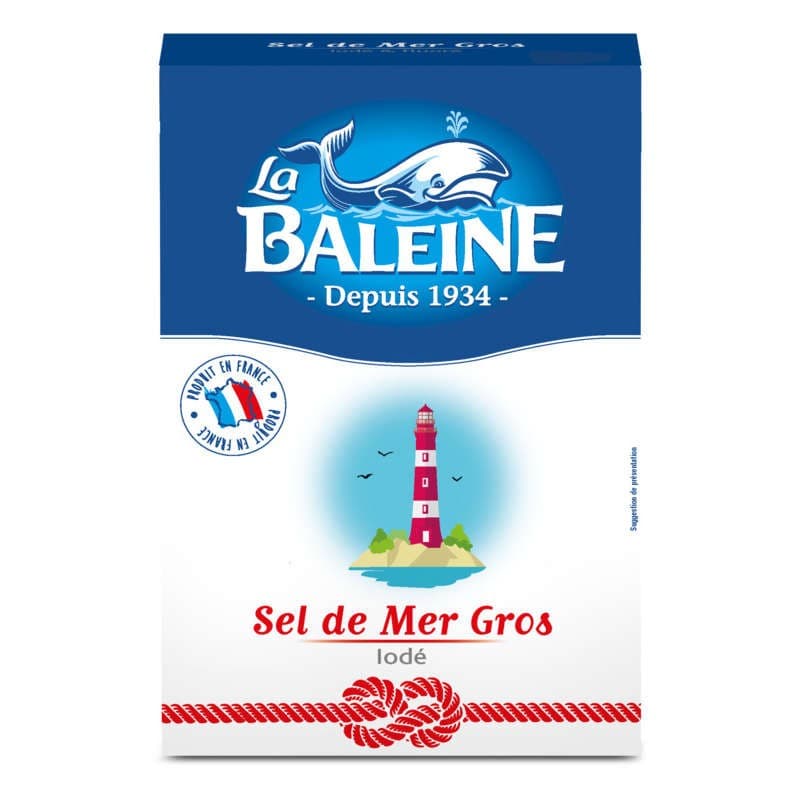 La Baleine Sel de mer gros iodé étui carton 1kg