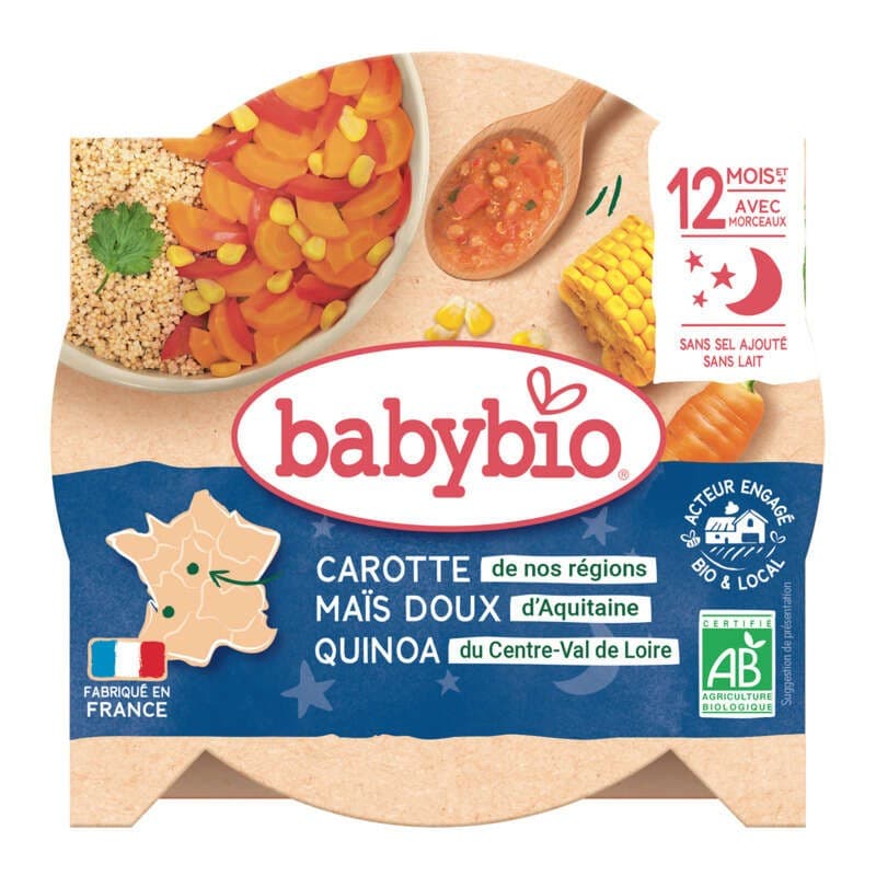 [Par Naturalia] Babybio Fondue de carotte, maïs et quinoa, dès 12 mois, Bio 230g