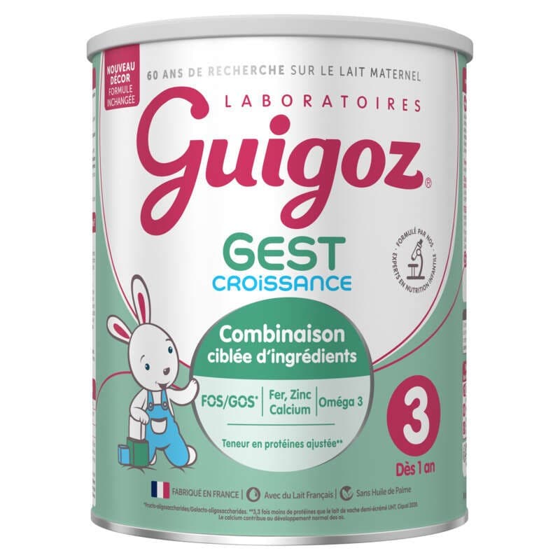 Guigoz Gest 3ème âge Croissance Lait Infantile formule épaissie - 800g